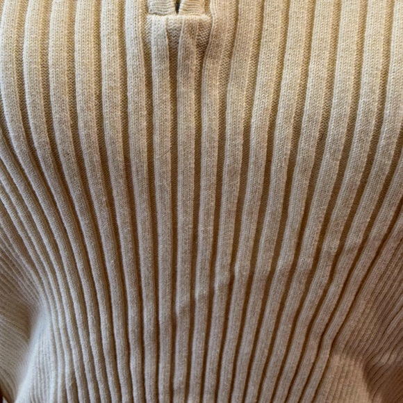 Beige/Cream Ribbed Turtleneck Sweater - Jones New York - Picture 6 of 8